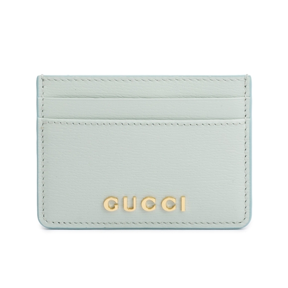 Gucci Card Case with Gucci Script, Pale Green - Picture 1 of 6